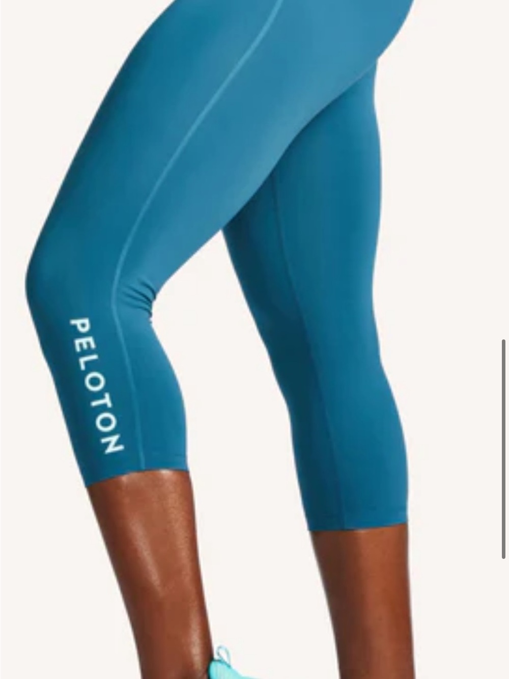 Peloton Teal Blue Cropped High-Rise Leggings